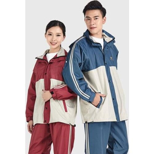 Reflective Strip Rainwear Men/women Thicken Split Raincoat Set Rain Poncho Impermeable Moto Poncho Femme Pour La Pluie Usefull X