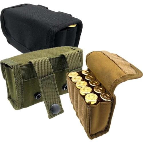Tactical 10 Round Shot Shotshell Reload Holder Molle Pouch 12 Gauge 20G Magazine Pouch Ammo Round Cartridge Holder Hunting Gear