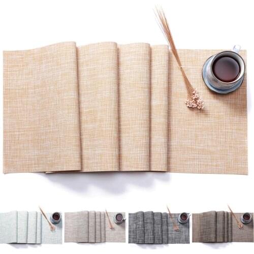 Woven Dining Table Placemats Heat-resistant Placemats Anti-slip Stain Resistant Washable Table Mat FBE2