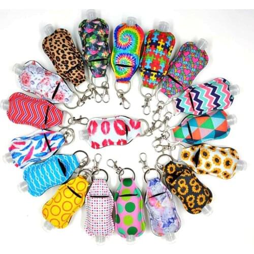 TopSell Neoprene Key Chain Hand Sanitizer Bottle Holder Chopstick Holder Hand Soap Bottle Holder Lipstick Holders Key Ring Gifts