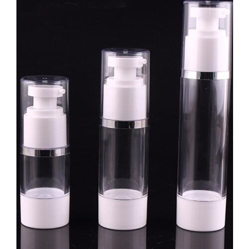 15ml 30ml Mini Airless Bottle Vacuum Pump Lotion Cream Cosmetic Container 50ml Travel Liquid Makeup Bottles Packaging 100pcs/lot