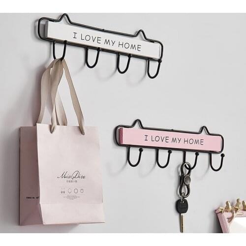 2021 Nordic Ins Style Room Bedroom Wall Personality Wrought Iron Hanger Porch Entrance Door Wall Creative Hanging Key Hook