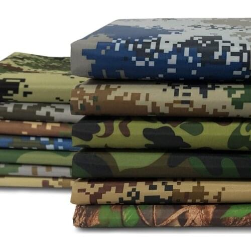 Wide 59" Outdoor Camouflage Waterproof Ooxford 400D Polyester Silver coated Fabric Car Shed Sunshade Tent Material By the Yard