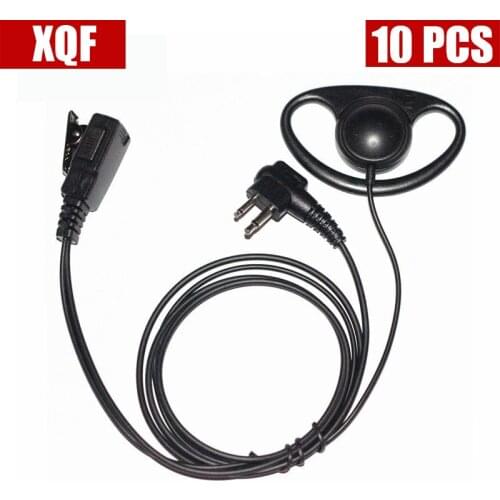 XQF 10PCS 2-Pin D Shape Police Earpiece Headset for Motorola Radio cls1110 cls1410 cls1413 cls1450 cls1450c etc