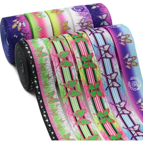 5 Yards 1" 25MM Japanese Cartoon Printed Grosgrain Ribbons For Hair Bows DIY Handmade Materials Y2020121702