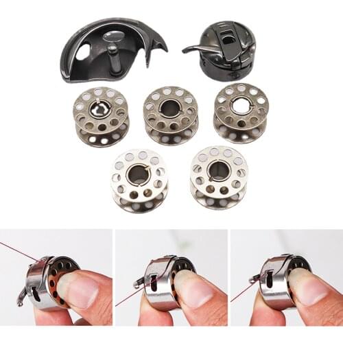 7pcs Multifunctional Shuttle Bobbin & Bobbin Case & Shuttle Hook for Household Embroidery Sewing Machine Accessories