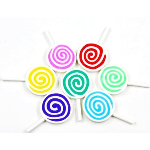 10PCS/LOT Dazzling Rainbow Swirl Lollipop WITHOUT CLIP Girl Hair Accessory For DIY Headdress Semi-finished Products Accessories