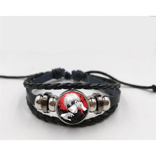Anime Jujutsu Kaisen Cosplay Charm Bracelets Fushiguro Megumi Gojo Satoru Vintage Leather Bracelet Men Women Halloween Bangles