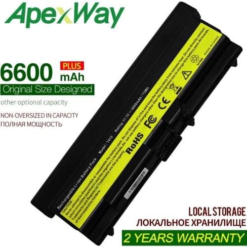 ApexWay 6600mah 10.8V Laptop battery for Lenovo 42T4235 ASM 42T4752 FRU 42T4791 ThinkPad E40 E50 Edge 14" T410 L410 L412 L510