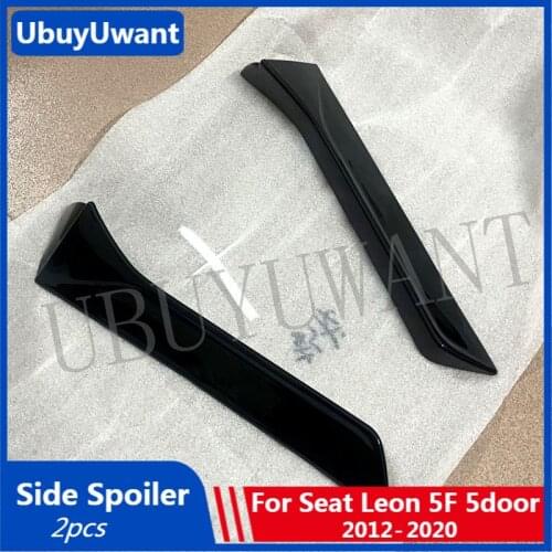 UBUYUWANT 2pcs Gloosy Black Side Lip Rear Spoiler for 2012-2020 SEAT Leon Spoiler 5F Mk3 5 Door ABS Car Tail Wing Decoration