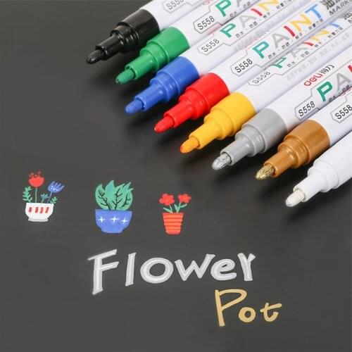 Deli Waterproof Permanent Paint Mark Pen CD Wood Glass Tire Colored Painting Drawing Marker School Office Supplies Stationery