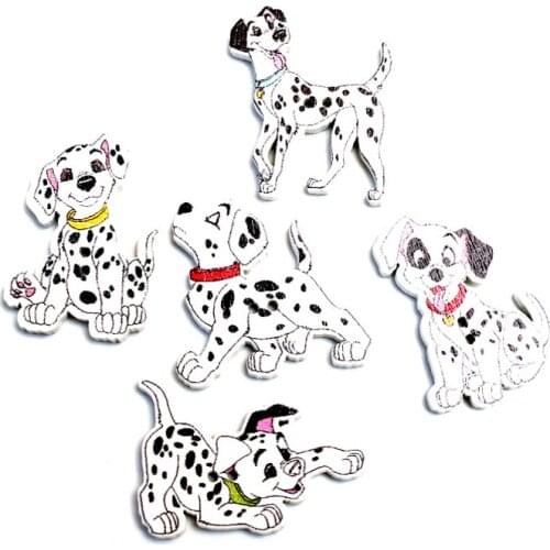 50pcs Mixed 25mm Dogs Wooden Buttons For Clothes Needlework Scrapbooking Crafts Diy Sewing Accessories Wood Decoration