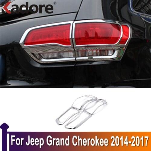 For Jeep Grand Cherokee 2014 2015 2016 2017 ABS Chrome Rear Taillight Protector Hood Car Tail Lamp Exterior Cover Trim