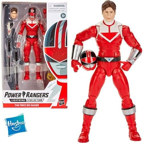 Hasbro Mighty Morphin Power Rangers Lightning Collection Ranger Slayer Time Force Red Ranger Action Figure Model Toy Gift 16Cm