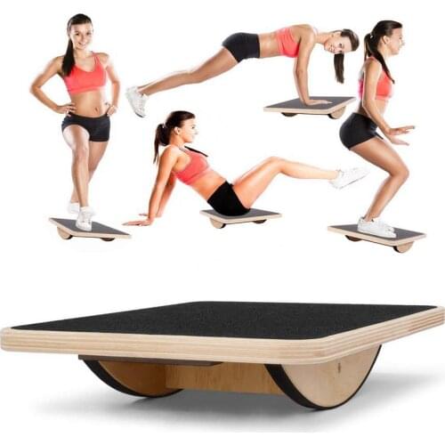 Fitness Waist Twisting Disc Wooden Yoga Balance Board Rehabilitation Exercise Rectangular Balancing Board For Fitness Equipment