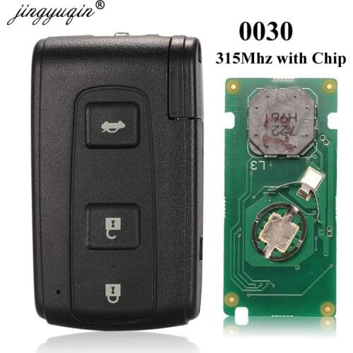 Jingyuqin 0030 Board Number 3 Button Remote Car Key 315MHz For Toyota Crown 2006-2010 with Chip TOY48 Uncut Blade