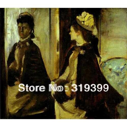 Oil Painting Reproduction on Linen Canvas,Madame Jeantaud in the mirror by edgar degas,Free DHL FAST Shipping,100%handmade