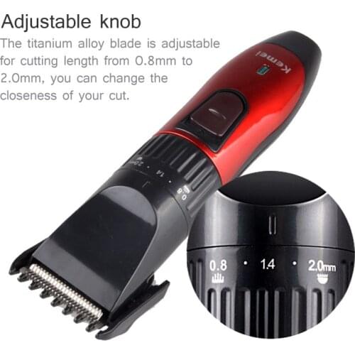 Kemei Trimmer Rechargeable Hair Clipper Adjustable Cutter 100V-240V Carbon Steel Professional Cutting Machine KM-730 EU Plug 40D