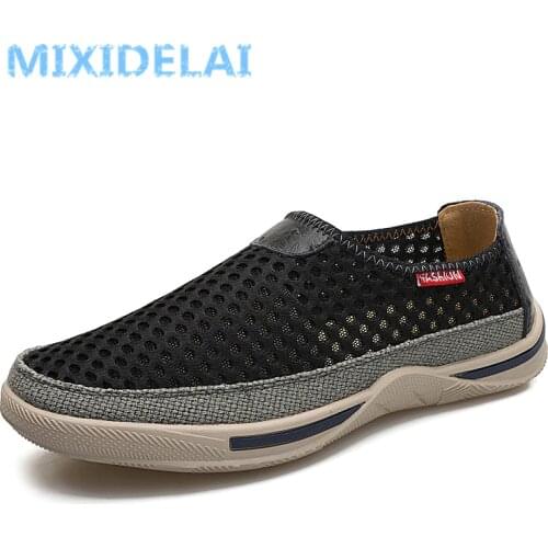 MIXIDELAI Men Shoes 2021 Fashion Sneakers Brand Mesh Shoes High Quality Breathable Sneakers Slip on Summer Casual Shoes For Men