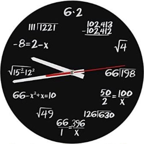 Math Wall Clock , Math Formulas Clock Quiz Clock in Black and White Unique Math Equation Clock for Home, Office