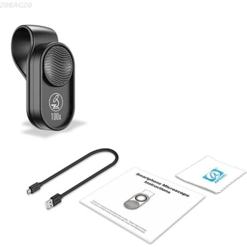 Mini 100 X Mobile Phone Zoom Lens with Led Jewelry and Jade Identification Mobile Phone Accessories