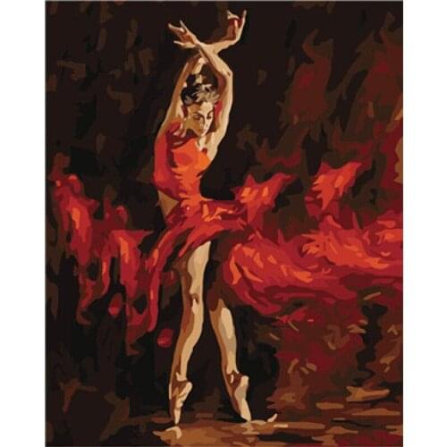 Paint By Number Ballet Girl Drawing On Canvas HandPainted Painting Art Gift DIY Pictures By Number Figure Kits Home Decor