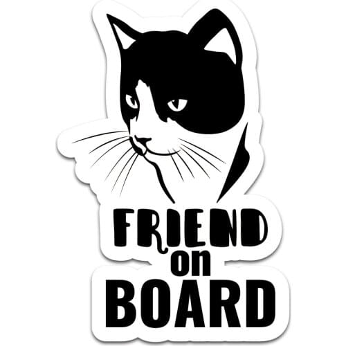Friend on Board cat sticker 7x10.4cm sticker foil car sticker R118-03