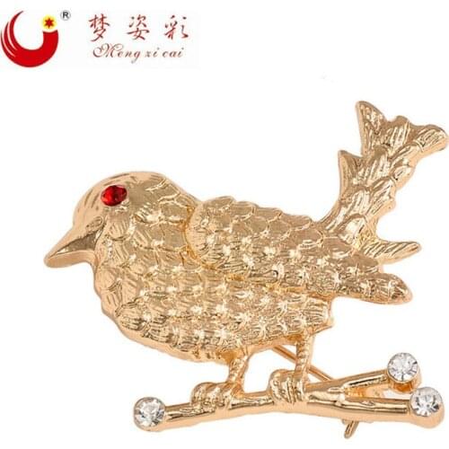 New Crystal Bird Pins and Brooches Female Women Animal Brooch Metal Brosh Boutonniere vintage-accessories birthday Party gifts