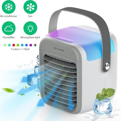 Air Cooler Fan 300ml Water Tank 4 in 1 Multifunctional Air Conditioner Humidifier 3 Wind Speed 2600mAh Cooling Fans For Home