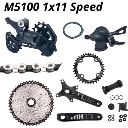 Shimano Deore M5100 1x11 Speed derailleur 11S right shift lever RD KMC Chain sunshine cassette 46T 50T 52T PROWHEEL 104BCD crank