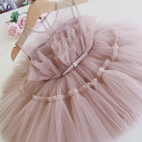 Wedding Dress for Girls Tulle 1st Birthday Kids Princess Dresses for Girl Flower Elegant Evening Party Gown Tulle Baby Vestidos