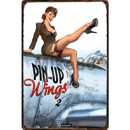 [ Mike86 ] Pin up Wings Metal Tin Sign Gift Wall Posters ART Painting Bar Craft Decor 20*30 CM SL-9082