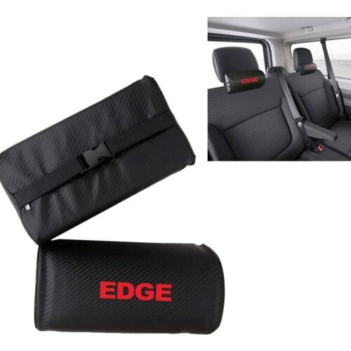 Car Seat Headrest Pillow for Ford Edge Carbon Fiber Leather Auto Seat Head Support Neck Protector Car Accessories