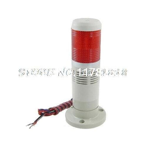 Industrial Red Tower Lamp Buzzer Alarm Warning Stack Light 12V DC