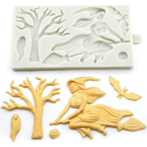 Owls Witches Broomsticks Halloween Silicone Molds Soap Mold Silicone Soap Molds Silica Gel Die Halloween Aroma Stone Moulds K434