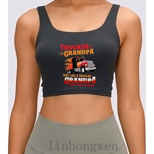 Trucker Grandpa Plays With Trucks Driver Gift Women Tank Top Casual Spring Trend Trend Customized O-Neck Anti-Wrinkle