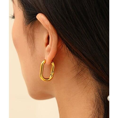Vintage Punk U Shaped Earrings Charm Women Trendy Jewelry Simple Geometric Earclip Earrings For Women Party Accessories Gift