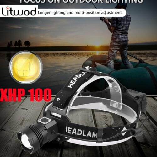 Built in Battery XHP100 9-core Sensor Led Headlamp Powerbank 7800mAh Headlight Zoomable Head Flashlight Lamp Torch for Camping