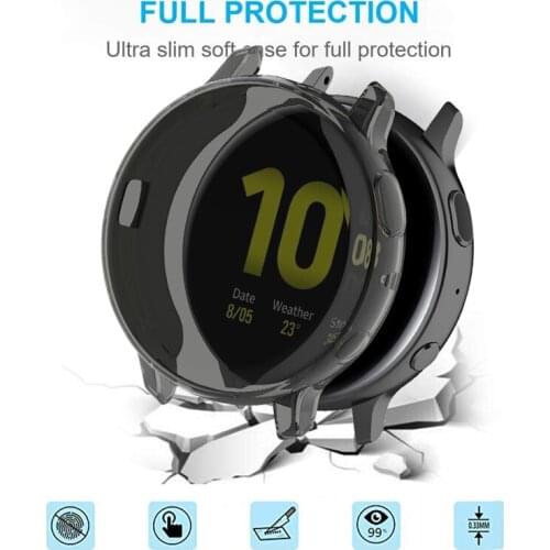 Protective Case for samsung galaxy watch active 2 TPU Soft silicone HD Full Screen Protection cover for Active 2 40/44mm New