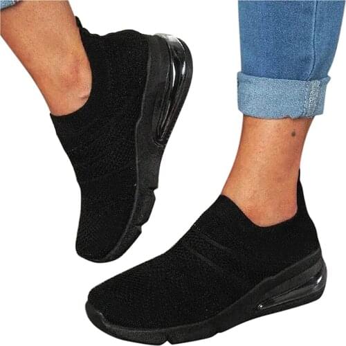 Big Size Air Mesh Lightweight Women Sports Shoes 2021 Sock Sneakers Women Running Shoes Womens Sport Shoes Slip On Pink