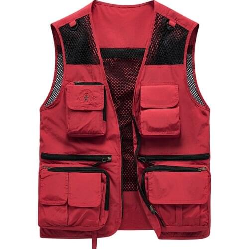 Summer Sleeveless Jacket Men Mesh Quick Drying Multi-pockets Photography Breathable Vest Fishing Waistcoat Male Chaleco Hombre