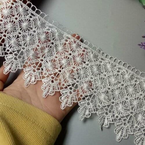 3 yards 9 cm Lace Trims Applique Polyester Costumes Trimmings Ribbon Off White Brown Home Textiles DIY Sewing Lace Fabric