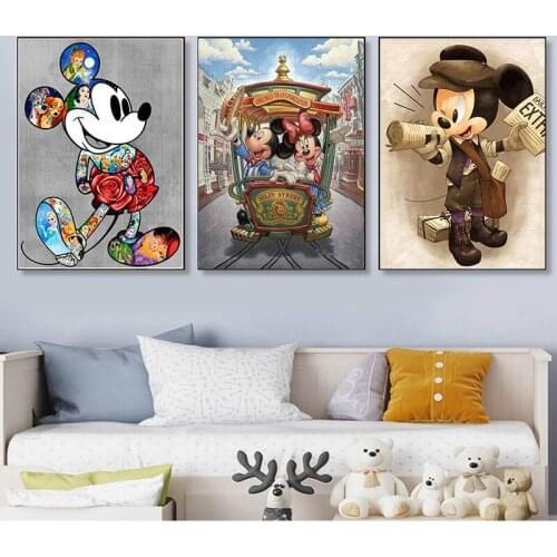 5D Diamond Painting Disney Donald Duck Mural Mickey Mouse Graffiti ArtPaintings Wall Art Picture for Living Room Decor Art Club