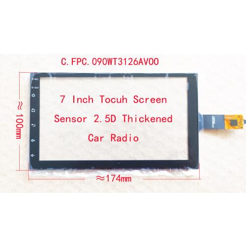 7 Inch 2.5D Thickened Touch Screen Sensor Digitizer For CarRadio CarPlay 174*100mm 6pin GT911 C.FPC.090WT3126AV00 LXH820-150-FPC