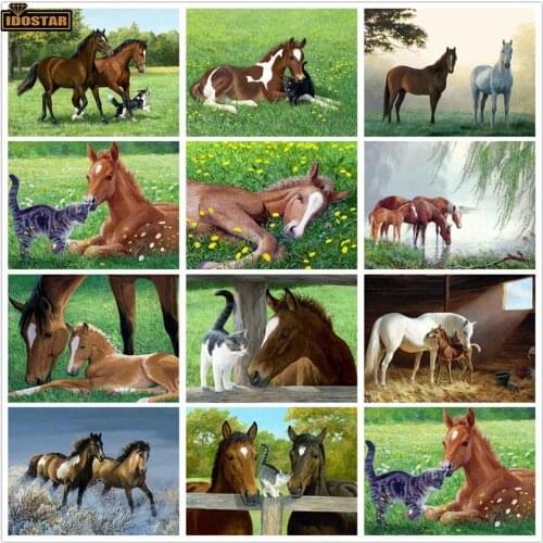 2020Diy 5D Diamond Embroidery Full Set Horse 5d Diamond Mosaic Sale Animal Daimond-painting Full Square diamond painting horse