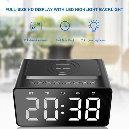 BT508 with Wireless Charging Bluetooth Speaker Clock LED Alarm Clock Power Bank Three-In -One Clock Waterproof