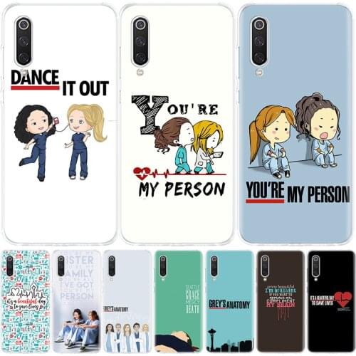 Greys Anatomy Phone Case for Xiaomi Redmi Note 9 8 7 8A 7 7A 6A S2 K20 K30 8T 9S MI 9 8 CC9 F1 Pro Fashion Cover Capa