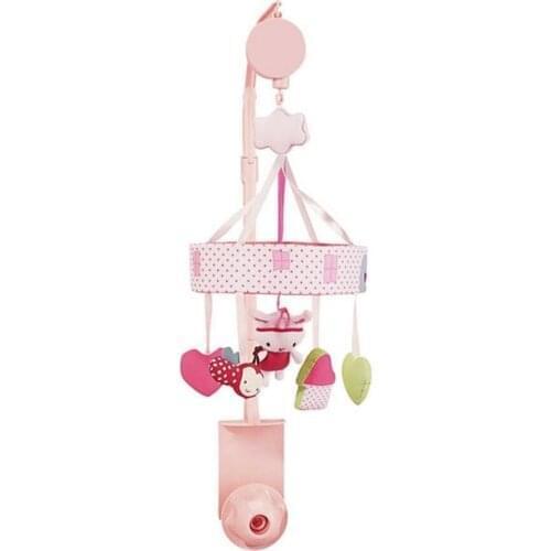New Hot Pink Rabbit Newborn Baby Bed Bell Music Rotation BirdGirl Baby Musical Crib Baby Hang Baby Cloth Toys 0-12 Month