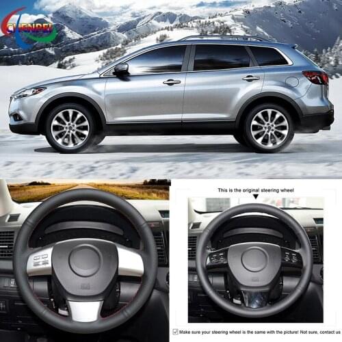 DIY Hand-stitched Customization Non-Slip Durable Steering Wheel Cover For Mazda 6 Mazda 8 CX-9 2007-2015 Car Interior Decoration