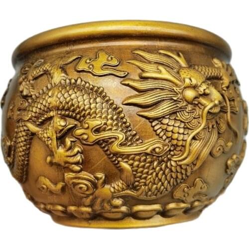 Chinese Old Bronze Statue Brass Dragon VAT